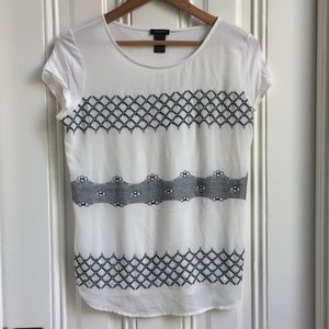 Ann Taylor Factory Black and White Print Top